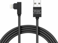 Delight 55444I-BK USB-A apa - Lightning apa 2.0 Derékszögű adat és töltőkábel - Fekete (2m)