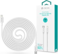 Devia Smart Series ST378805 USB-C apa - Lightning apa 2.0 Adat és töltőkábel - Fehér (2m)