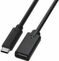 TB AKTBXIAPCCTB10B USB-C apa - USB-C/Thunderbolt anya Hosszabbító kábel - Fekete (1m)