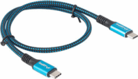 Lanberg CA-CMCM-45CU-0005-BK USB-C apa - USB-C apa 4.0 Adat és töltőkábel - Kék/Fekete (0.5m)