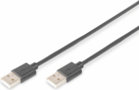 Digitus USB-A apa - USB-A apa 2.0 Adat és töltő kábel - Fekete (1.8m)