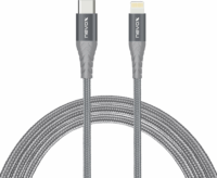 Nevox LC-1886 USB-C apa - Lightning apa 2.0 Adat és töltőkábel - Szürke (2m)