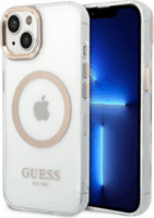 Guess iPhone 14 Plus Tok - Átlátszó/Arany