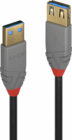 Lindy USB-A anya - USB-A apa 2.0 Adat és töltő kábel - Fekete 2m