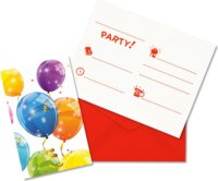Csillogó lufi mintájú party meghívó csomag (6 db)