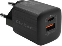 Qoltec GaN Ultra USB-C / USB-A Hálózati töltő - Fekete (35W)