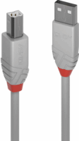 Lindy Anthra Line USB-A apa - USB-B apa 2.0 Adat és töltő kábel - Szürke (3m)