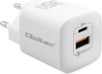 Qoltec GaN Ultra USB-C / USB-A Hálózati töltő - Fehér (35W)