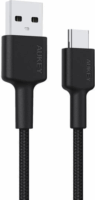 AUKEY CB-CD30 USB-A apa - USB-C apa 2.0 Adat és töltőkábel - Fekete (0.9m)