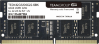 TeamGroup 32GB / 3200 Team Elite DDR4 Notebook RAM
