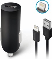 Forever M02 1x USB Autós töltő - Fekete (1A)+Lightning kábel