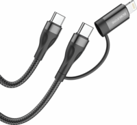 Borofone BX61 2az 1ben - 2x USB-C / Lightning Töltő - Fekete