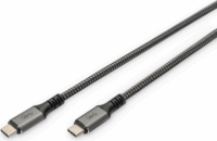 Digitus DB-300443 USB-C apa - USB-C apa 4.0 Adat és töltő kábel - Fekete (1m)