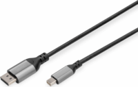 Digitus DB-340106 DisplayPort apa - Mini DisplayPort apa Kábel 1m - Szürke