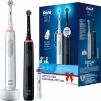 Oral-B Pro 3 3900 2 darab elektromos fogkefe készlet - Fekete/Fehér