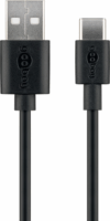 Goobay 59122 USB-A apa - USB-C apa 2.0 Adat és töltő kábel - Fekete (2m)