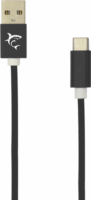 White Shark ADDER USB-A apa - USB-C Adat és töltő kábel - Fekete (2m)