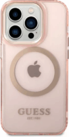 Guess Apple iPhone 14 Pro Max MagSafe Tok - Átlátszó/Rózsaszín