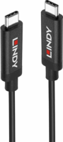 Lindy 43308 USB Type-C apa - USB Type-C apa Adat és töltő kábel - Fekete (5m)