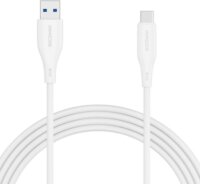 Ricomm USB-A apa - USB-C apa Adat és töltő kábel - Fehér (2.1m)