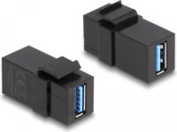 Delock USB-A anya - USB-A anya Keystone modul - Fekete