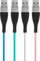 Delight 55438 USB A apa - Lightning apa Szilikon Adat és töltőkábel - Többszínű (1m)