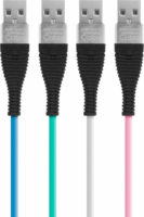 Delight 55438 USB A apa - Lightning apa Szilikon iPhone töltőkábel - Többszínű (1m)