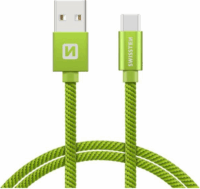 Swissten 71521207 USB-A apa - USB.-C apa 2.0 Adat és töltő kábel - Zöld (1.2m)