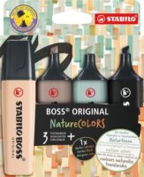 Stabilo BOSS Original Nature Colors 5mm Szövegkiemelő készlet - Vegyes színek (4 db / csomag)