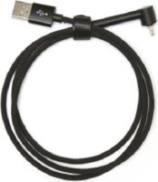 Kikkerland US200-EU Lightning apa - USB-A apa töltőkábel és telefontámasz - Fekete (1,8m)
