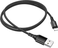 Borofone BX54 USB-A apa - Lightning apa 2.0 Adat és töltőkábel - Fekete (1m)