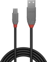 Lindy 36730 Anthra Line USB-A apa - Micro-USB apa 2.0 Adatkábel - Fekete (0,2m)