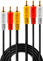 Lindy 35691 3x RCA apa - 3x RCA apa Kábel (2m)