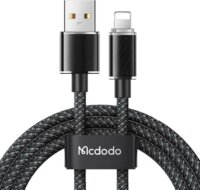 Mcdodo CA-3640 USB-A apa - USB-C/Lightning apa Adat és töltő kábel - Fekete (1.2m)