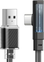 Mcdodo CA-3423 USB-C/Lightning apa - USB-C/Lightning apa Adat és töltő kábel - Fekete (1.8m)