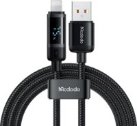 Mcdodo CA-5000 USB-A apa - Lightning apa 2.0 Adat és töltő kábel - Fekete (1.2m)