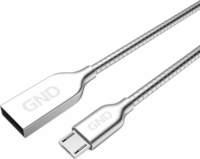 GND MICUSB1M3 USB-A apa - Micro USB apa 2.0 Adat és töltőkábel - Ezüst (1m)