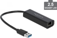 Delock USB-A apa - 2,5 Gigabit LAN RJ45 anya adapter - Fekete