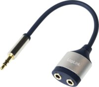 Logilink 3,5 mm-es 3-Pin/M apa - 2x3,5 mm/F anya Audiokábel (0,18m)