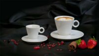 Coffee Time 220ml Porcelán Kávés Csésze Szett 6 Darabos + Alj - Fehér