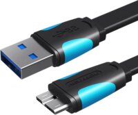 Vention VAS-A12-B050 USB-A apa - Micro-B anya hosszabbító kábel - Fekete/Kék (0.5m)