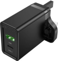 Vention FADW0-UK 1x USB Type-C / 1x USB Type-A UK Hálózati töltő - Fekete (20W)