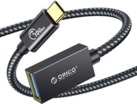 Orico CAF31-03-BK-BP USB-C apa - USB-A anya 3.2 Adat és Töltő kábel - Fekete
