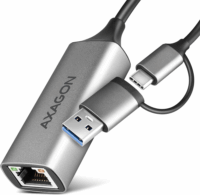 Axagon ADE-TXCA USB-C+USB-A - Gigabit Ethernet adapter - Fekete