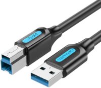 Vention COOBI USB-A apa - USB-B apa 3.0 Adat és töltő kábel - Fekete/Kék (3m)