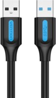 Vention CONBI USB-A apa - USB-A apa 3.0 Adat és töltő kábel - Fekete/Kék (3m)