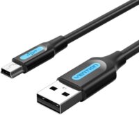 Vention COMBF USB-A apa - USB Mini-B apa 2.0 Adat és töltő kábel - Fekete/Kék (1m)