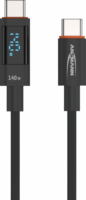 Ansmann 1700-0176 USB-C apa - USB-C apa 2.0 Adat és töltőkábel - Fekete (1.2m)