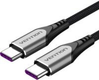 Vention TAEHG USB-C apa -USB-C apa 2.0 Adat és töltő kábel - Szürke (1,5m)