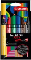 Stabilo Pen 68 MAX rostirón készlet - Vegyes színek (6 db / csomag)
